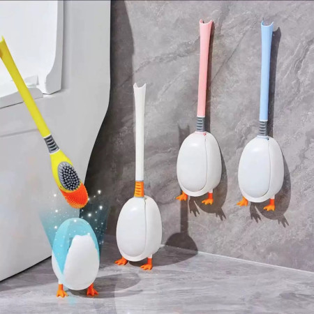 2 in 1 Duck Wall Silicone Toilet Brush